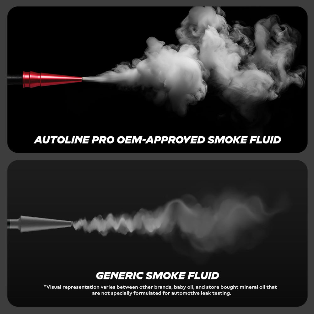 AutoLine Pro fluido en uso con máquina de humo mostrando salida densa