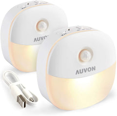 AUVON frontal del pack de 2 mostrando diseño y botones, iluminación segura