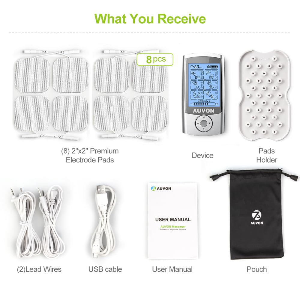 AUVON funda abierta con dispositivo y accesorios listos para transportar