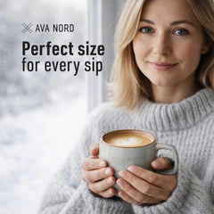 Ava Nord taza en mano, agarre cómodo para bebidas calientes