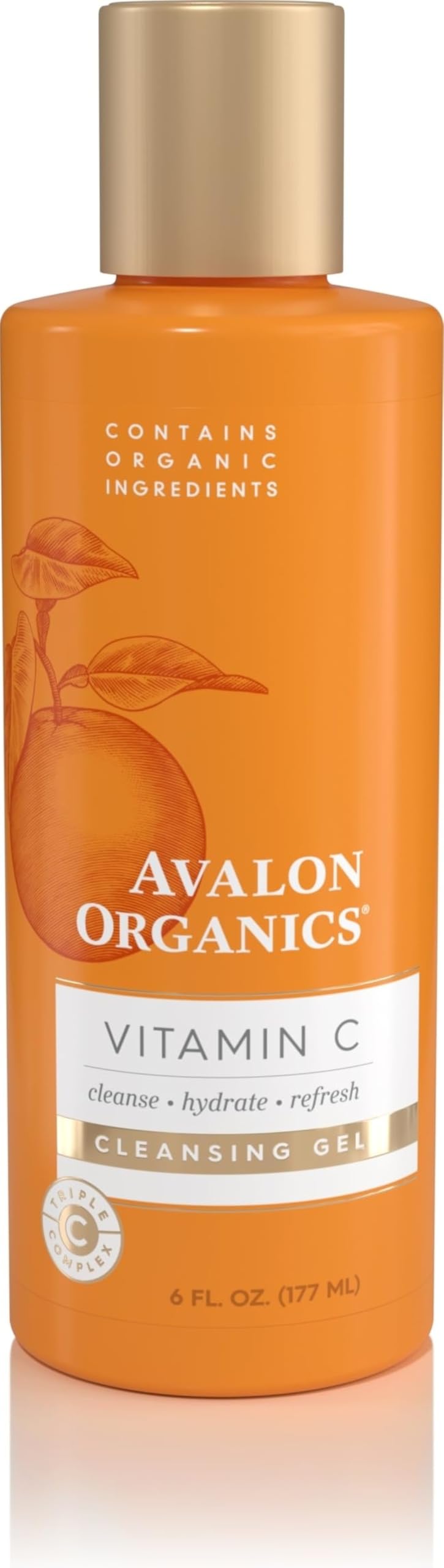 Avalon Organics bote frontal del gel limpiador muestra presentación clara