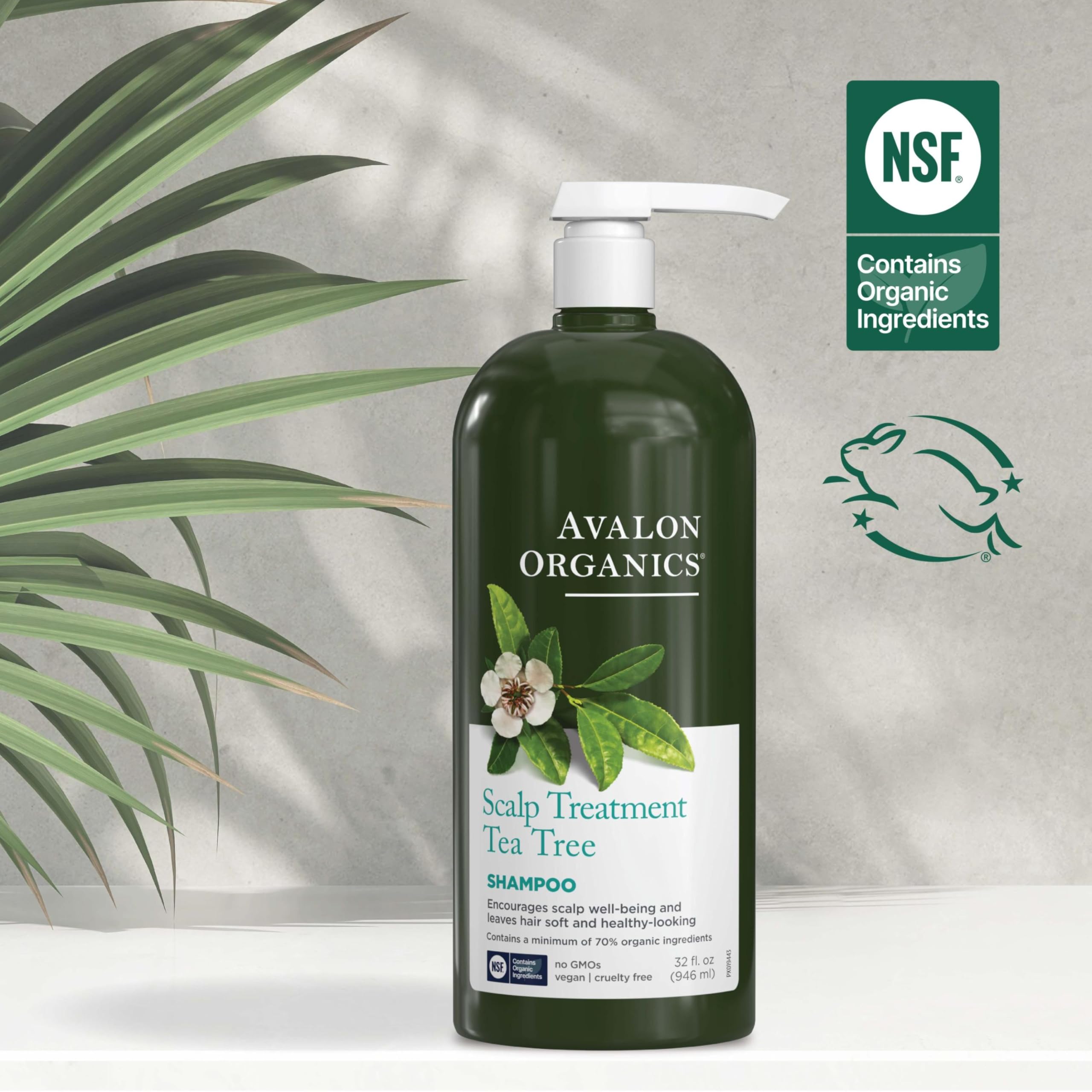 Avalon Organics shampoo in-use in shower showing refreshed scalp feeling