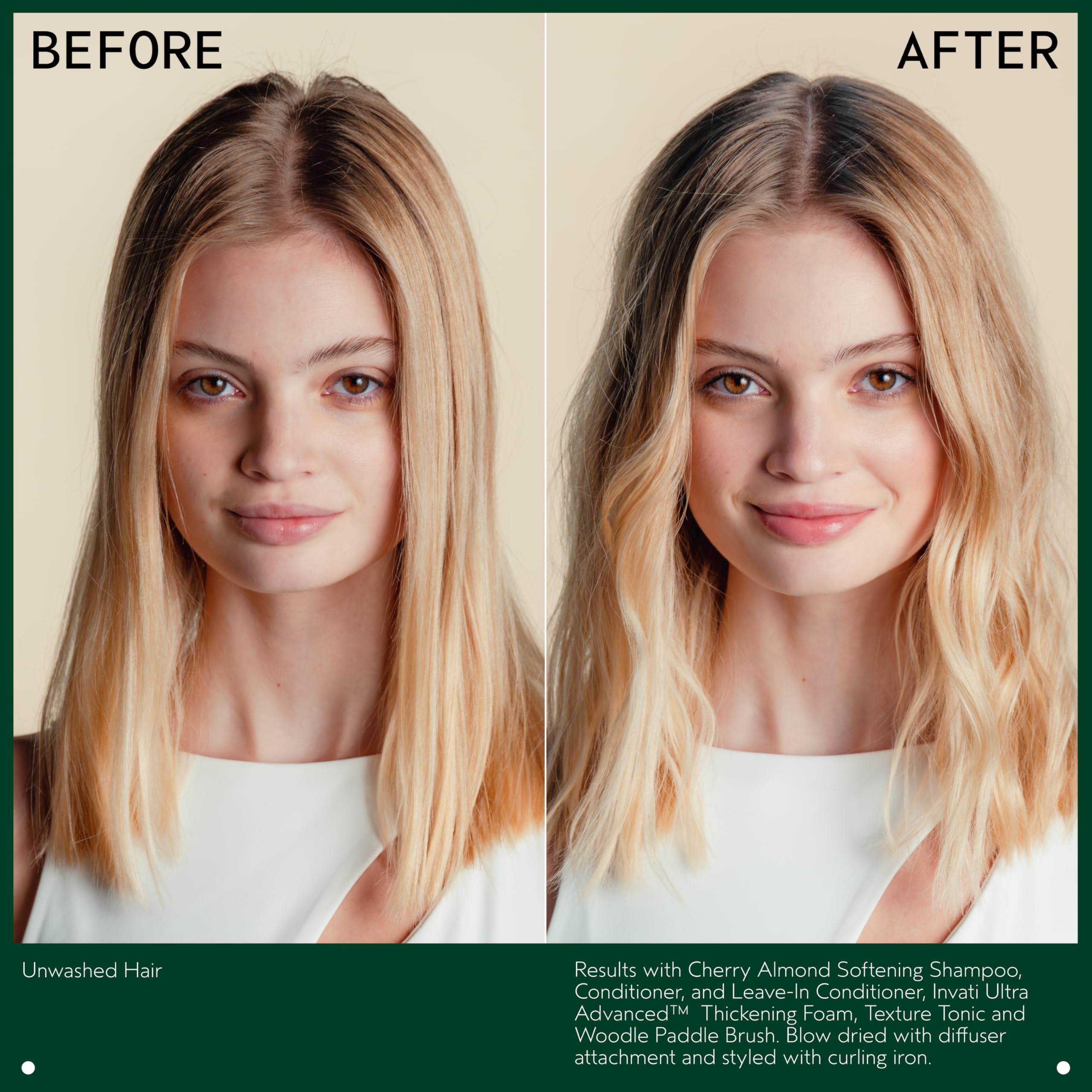 Aveda Cherry Almond next to a ruler for clear size and usage benefit
