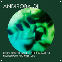 Aveda detalle del aceite de andiroba y plantas como ingredientes clave