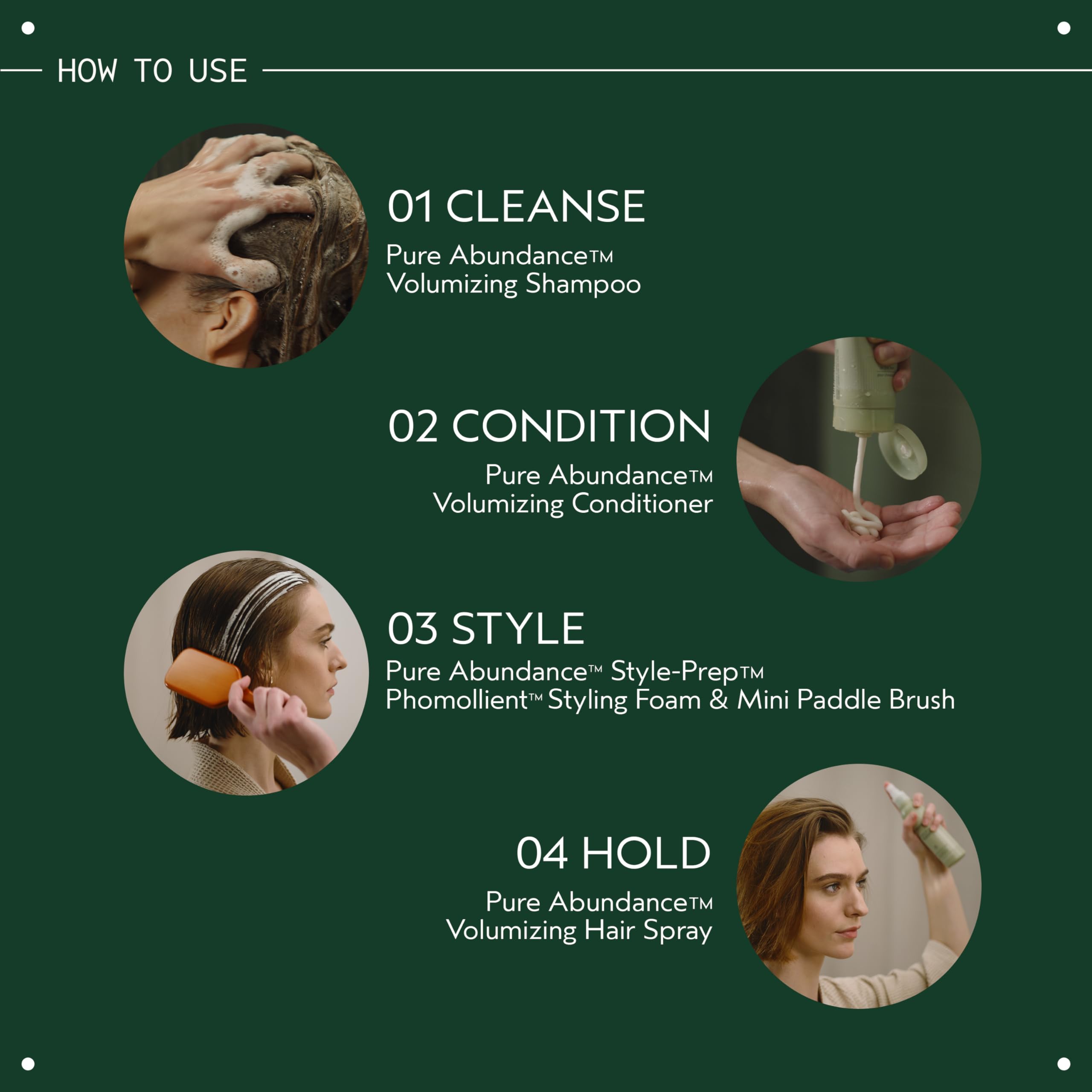 Aveda Phomollient aplicado en cabello creando cuerpo y movimiento visible