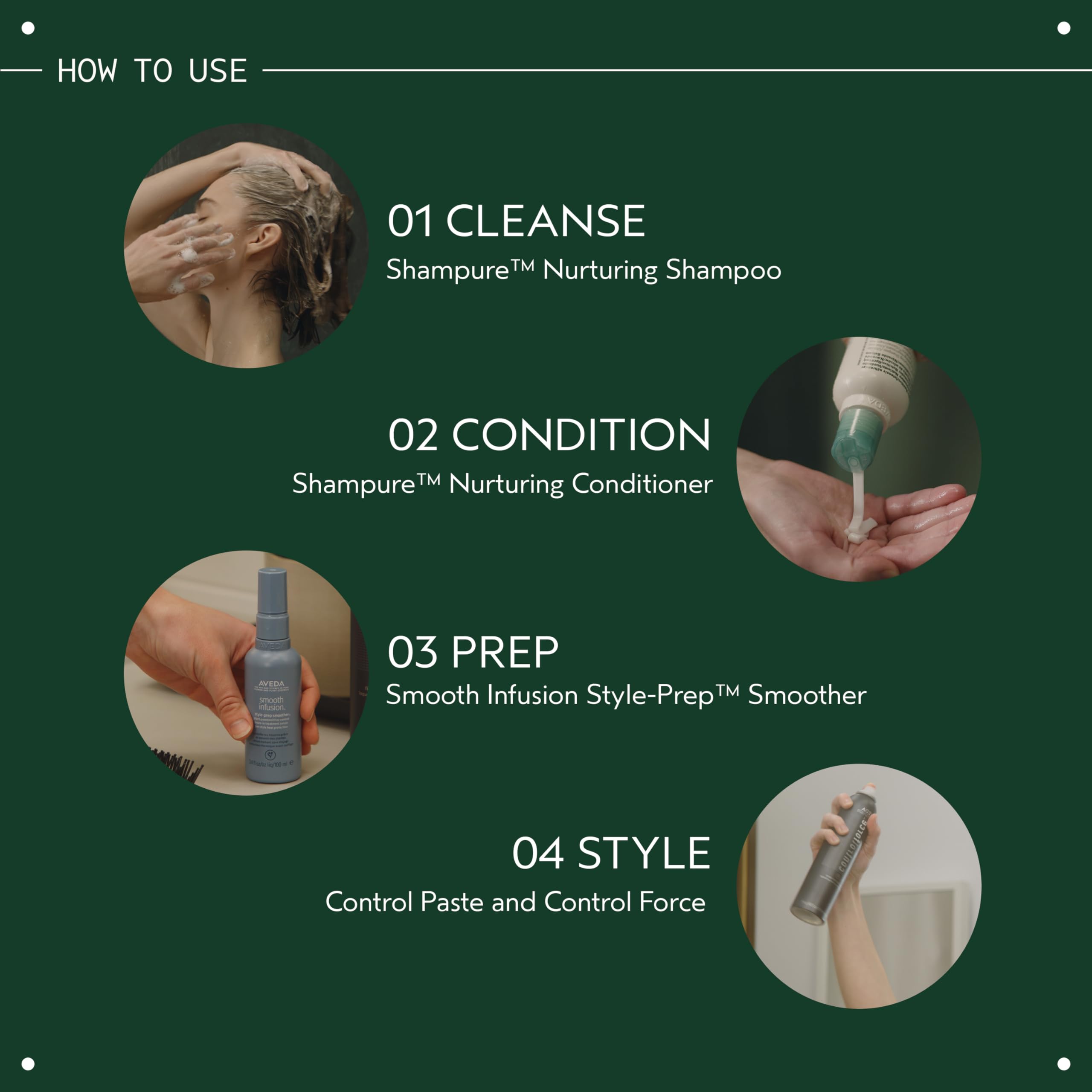 Aveda Shampure junto a una regla para mostrar tamaño real del envase