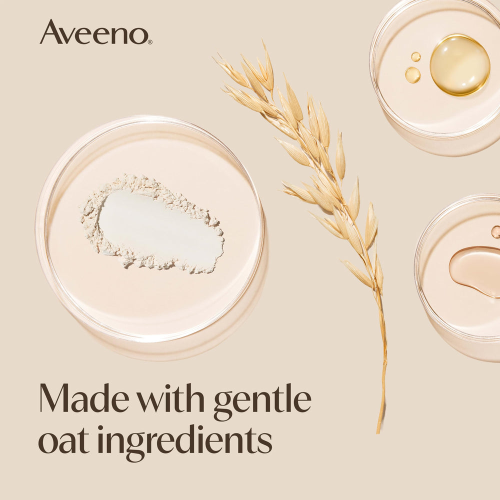 Aveeno Baby comparación de tamaños de botellas para ver proporciones y planificación