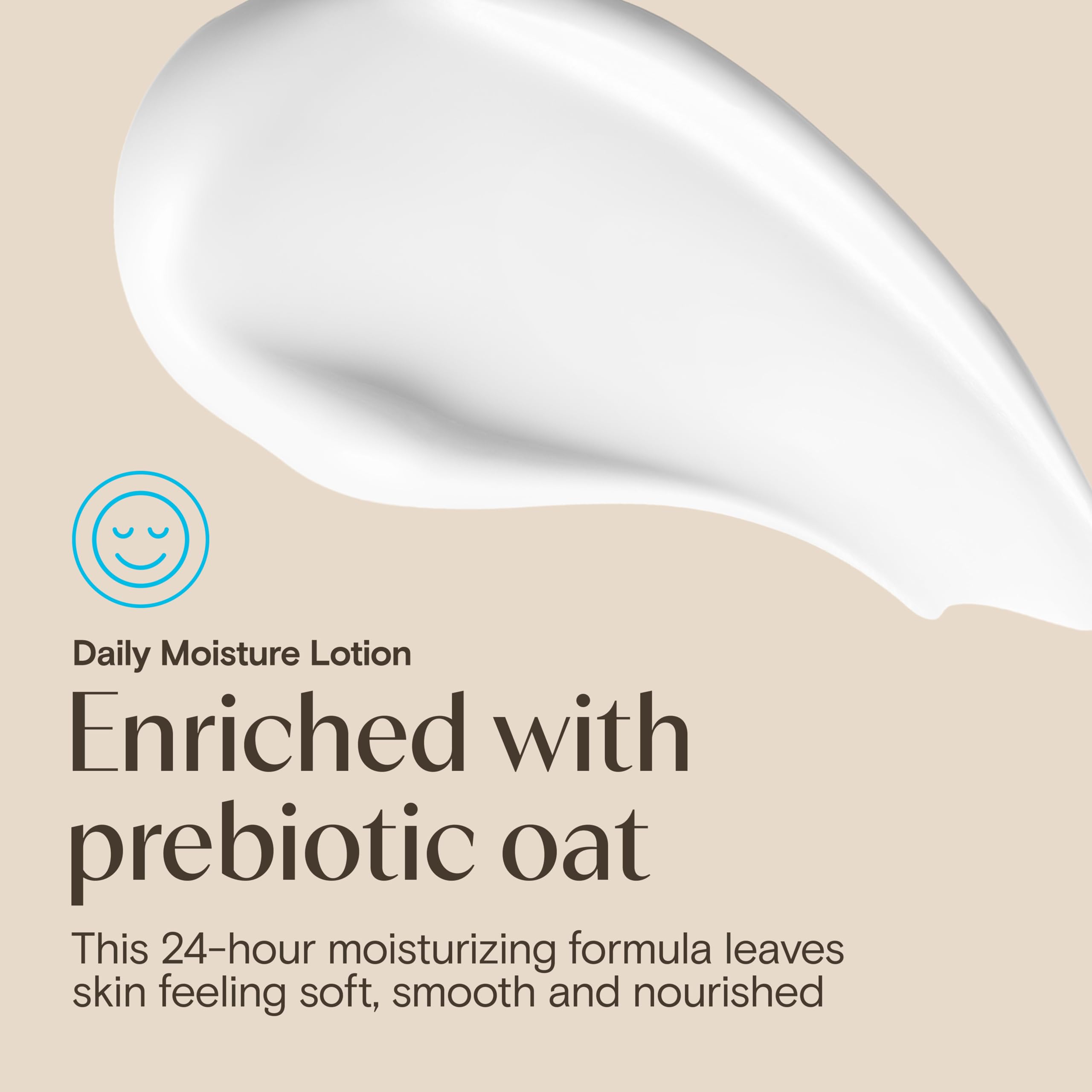 Aveeno Baby etiqueta con ingredientes enfocando avena prebiótica para calma cutánea