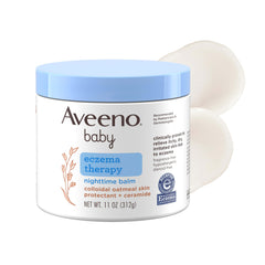Aveeno Baby envase frontal mostrando el bálsamo y su tamaño beneficioso