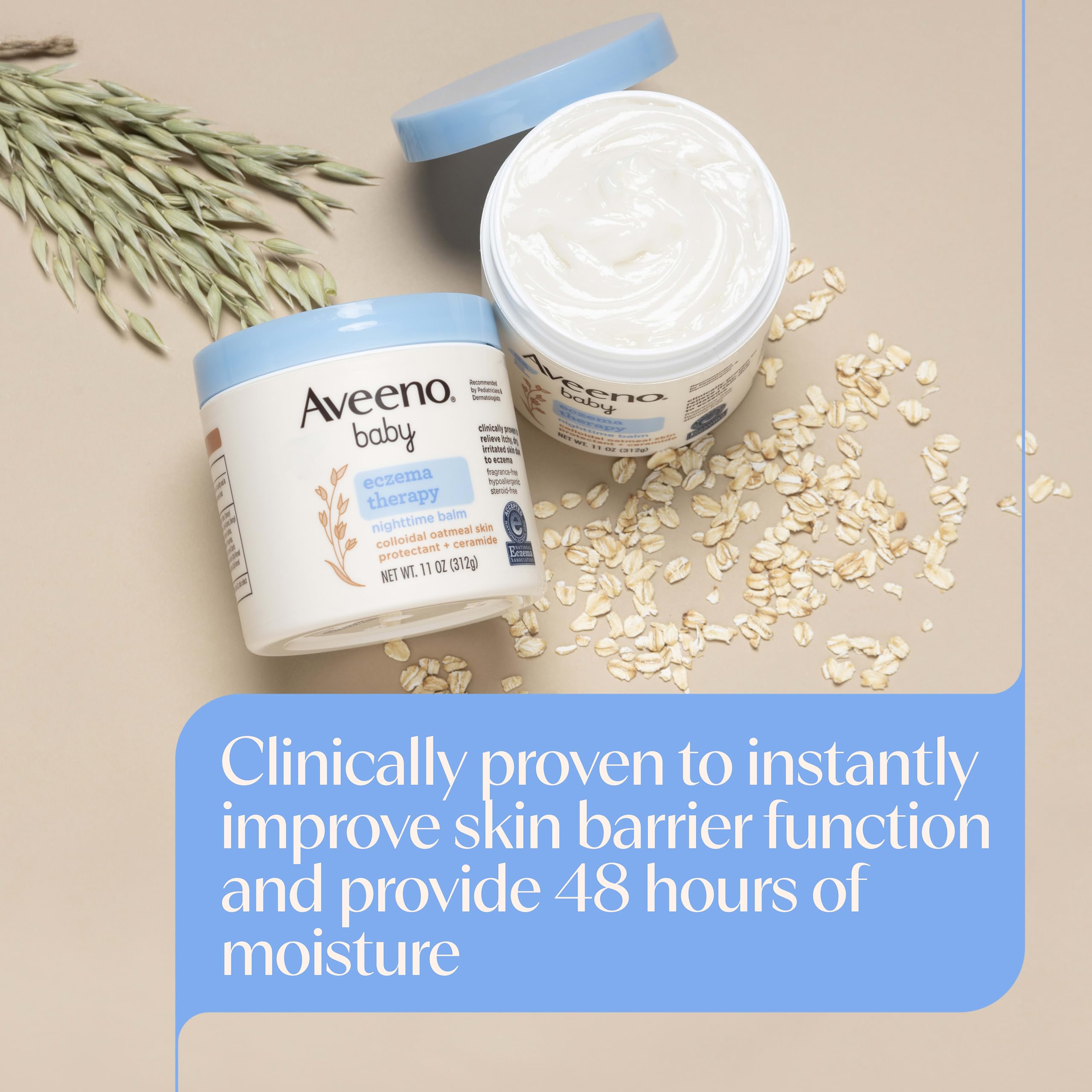 Aveeno Baby comparación de tamaño 11 oz para evaluar cantidad útil