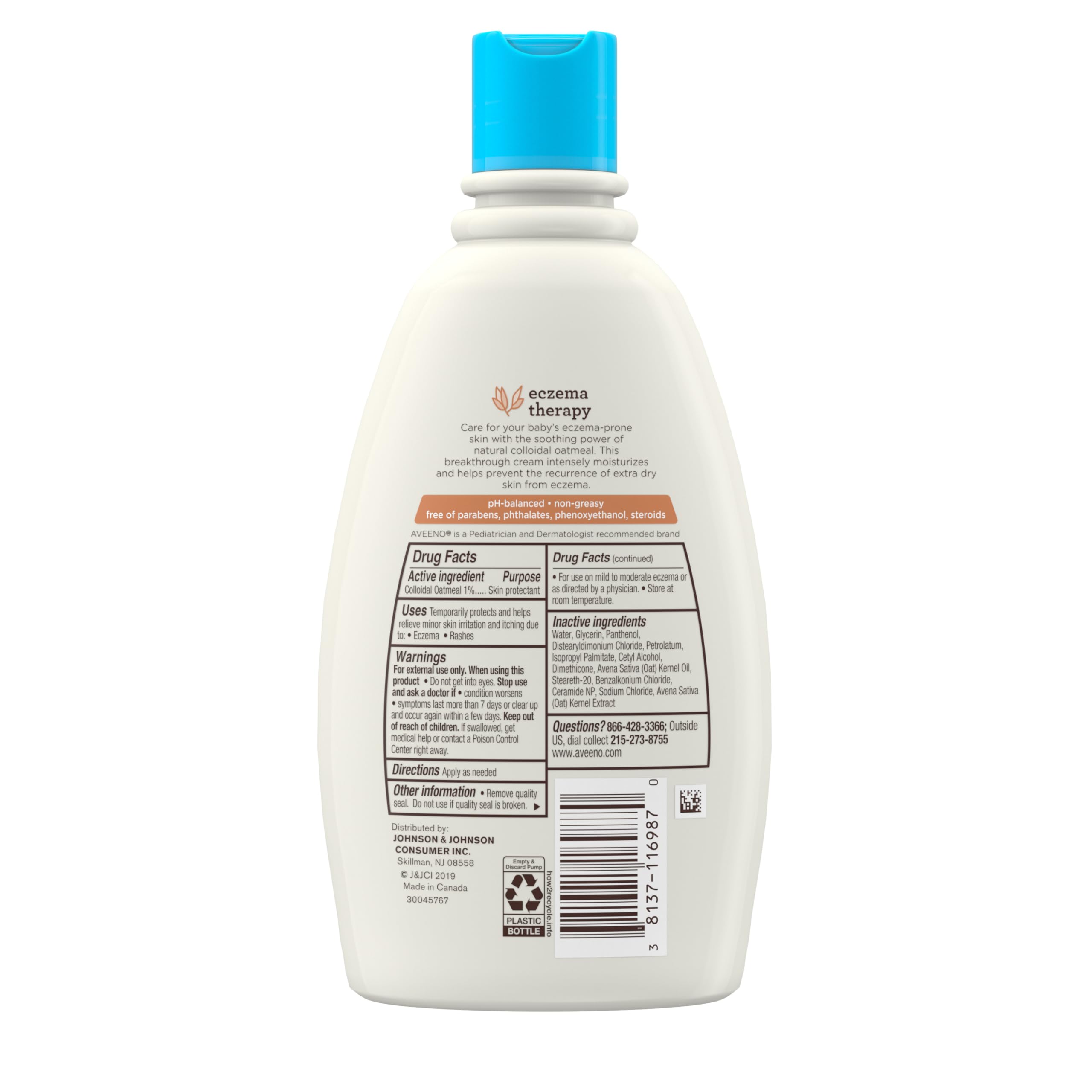 comparación de tamaño Aveeno Baby en manos para ver proporción y uso
