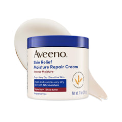 Aveeno vista frontal del tubo 11 oz muestra envase y beneficio hidratación intensa
