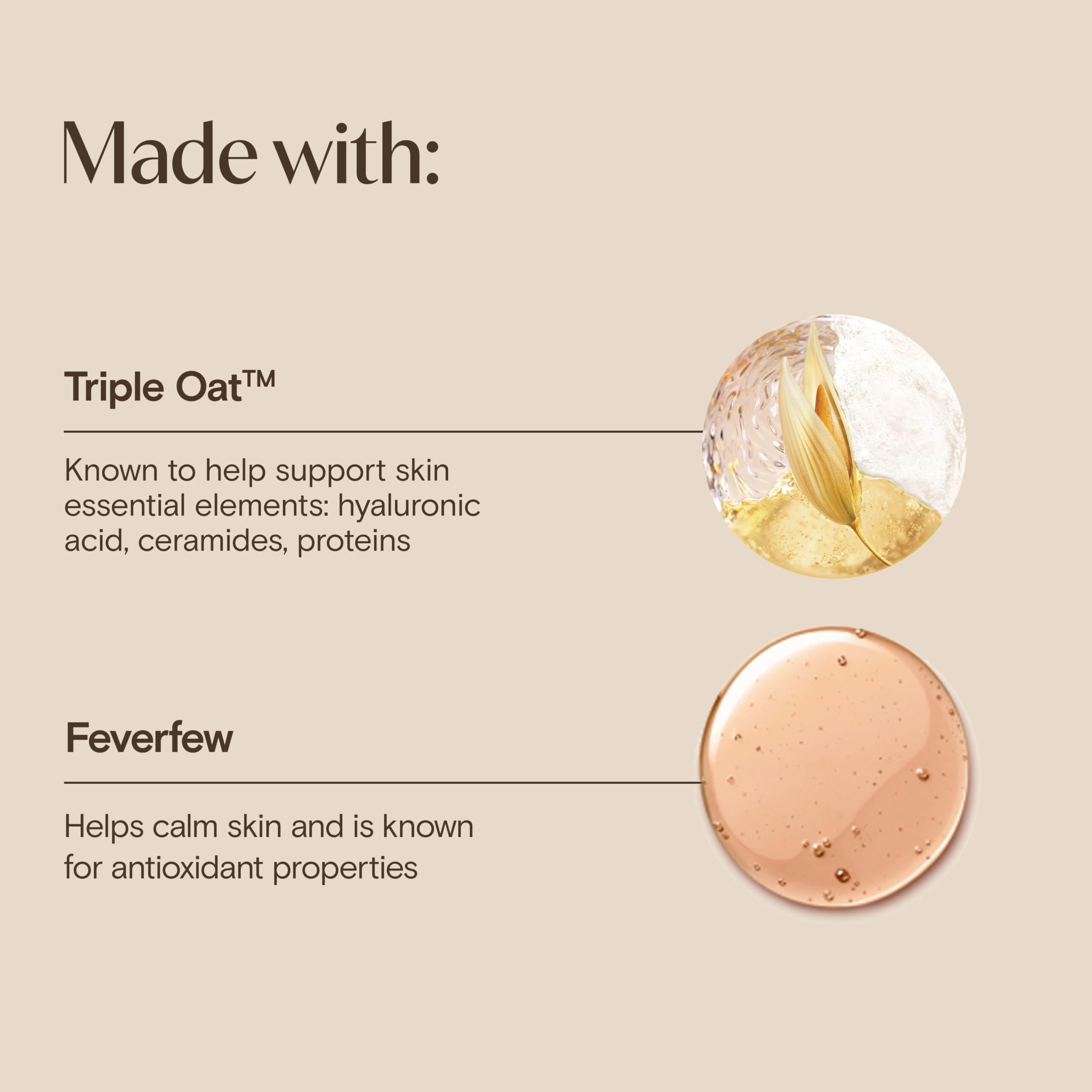 Aveeno avena y feverfew ingredientes clave que calman y restauran