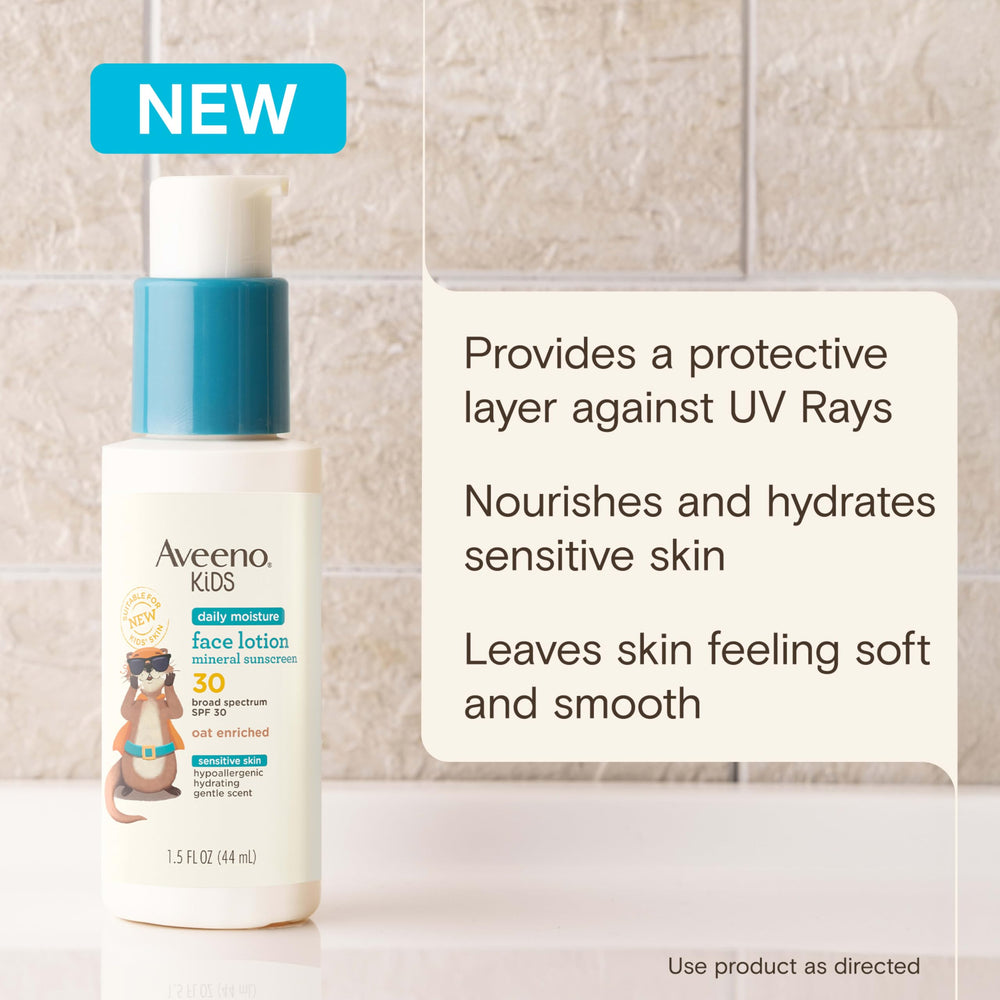 Aveeno Baby aplicación en rostro infantil para protección diaria