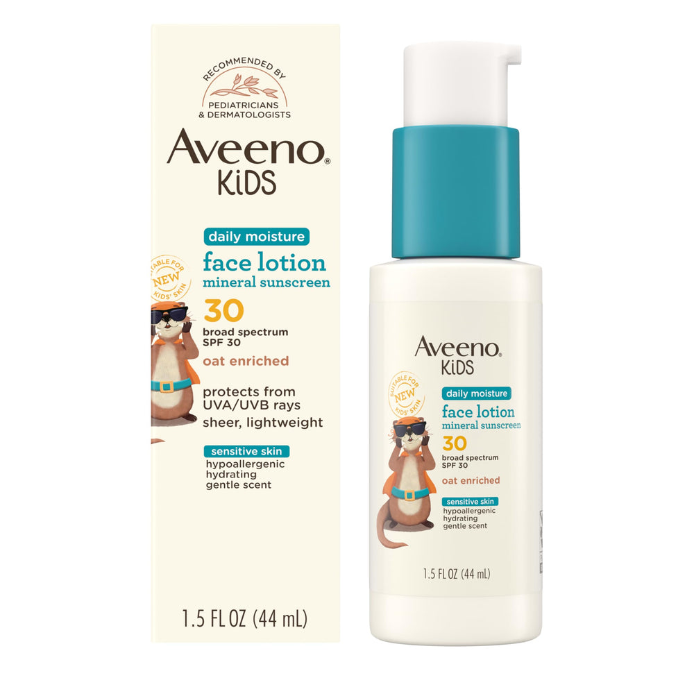 Aveeno Baby envase frontal, protección solar práctica para niños
