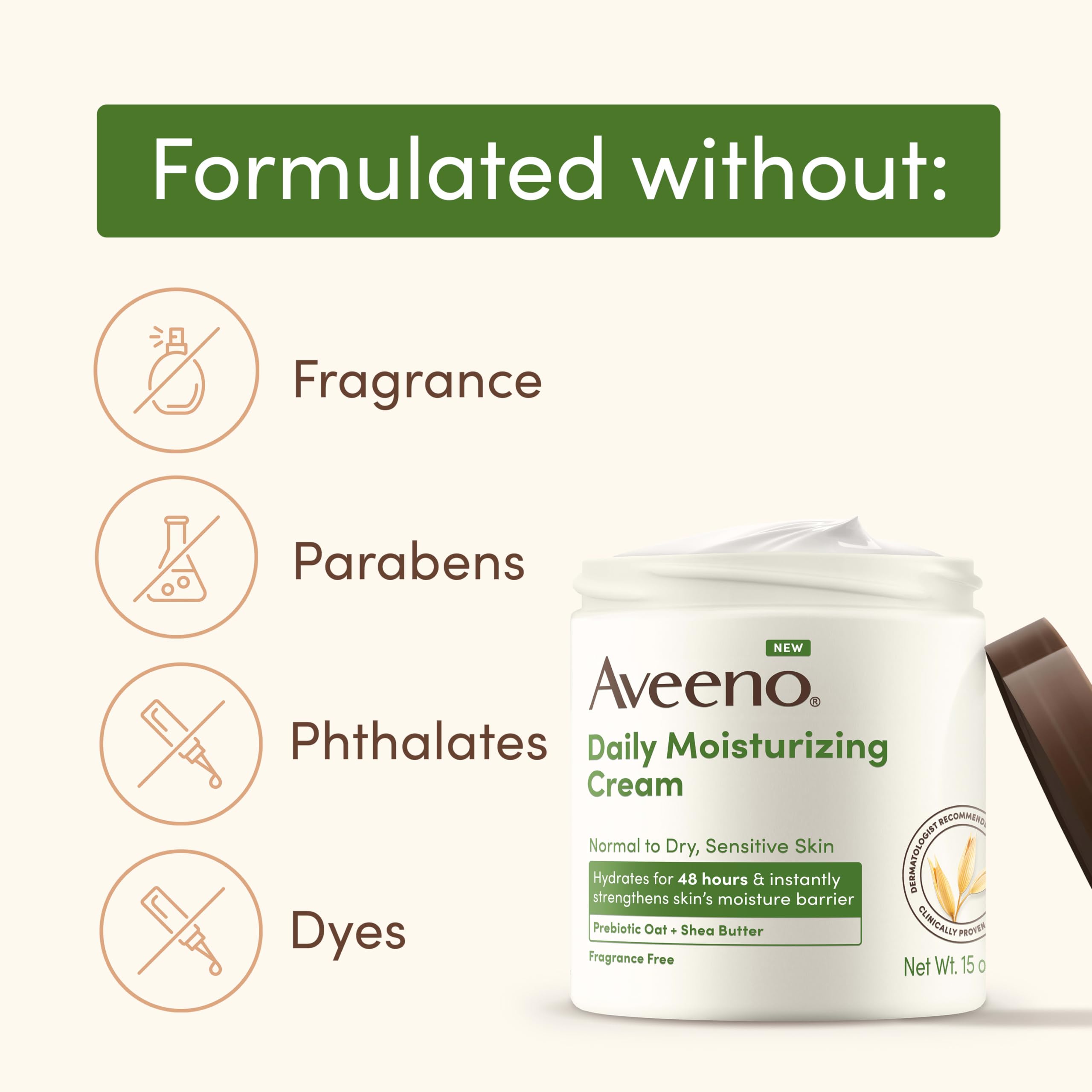 Aveeno manteca de karité y avena prebiótica como ingredientes nutritivos