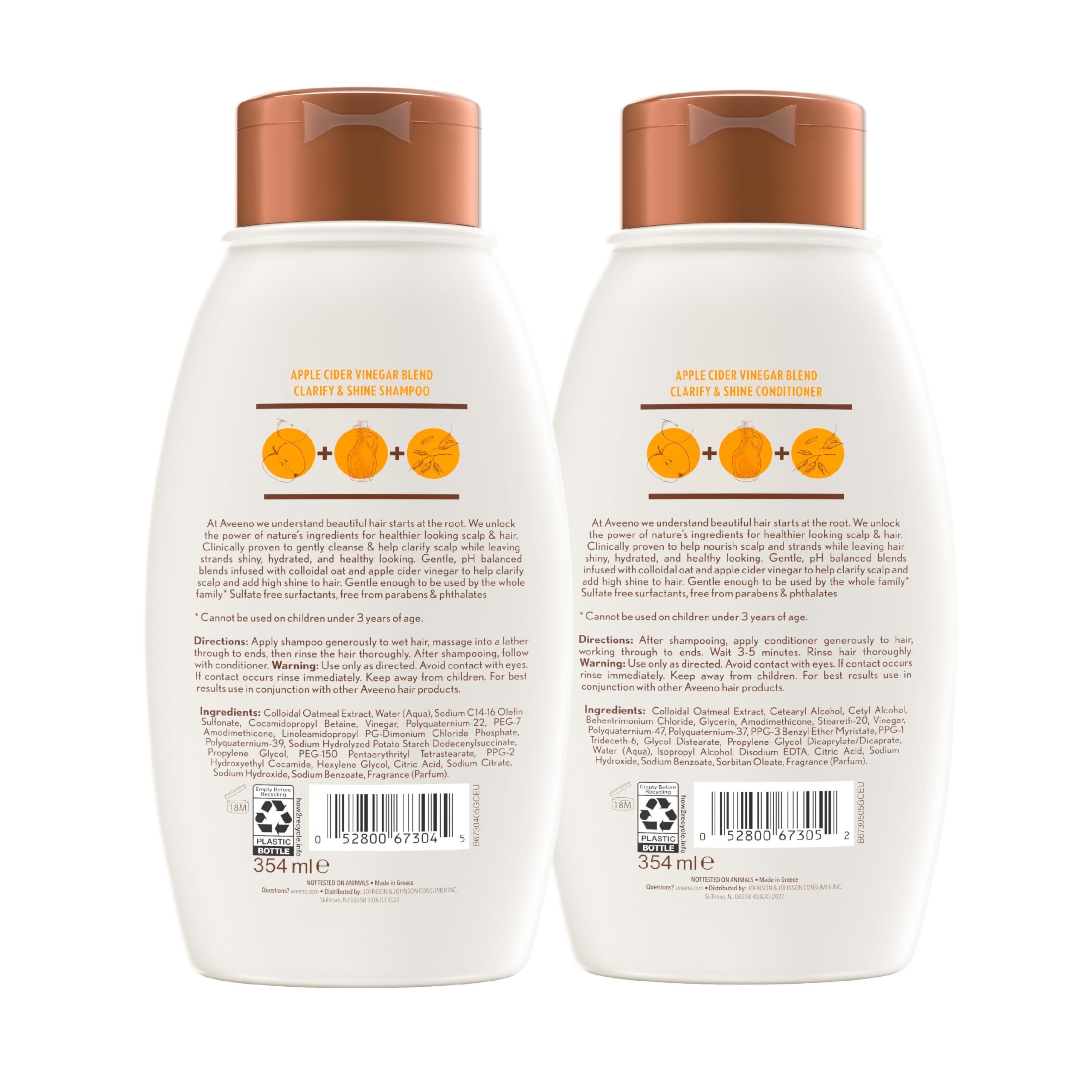 Aveeno set sobre tocador estilizado mostrando acabado brillante