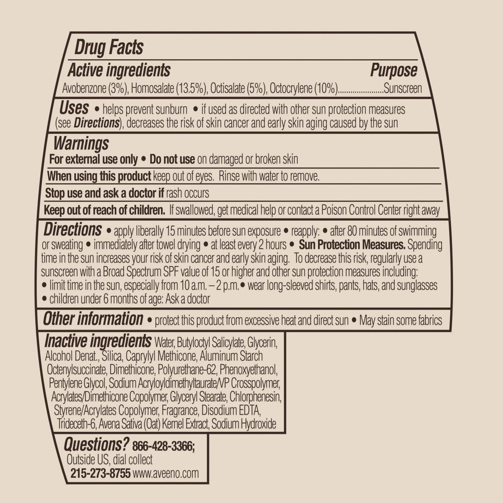 Aveeno escena lifestyle activa que muestra protección durante ejercicio al aire libre
