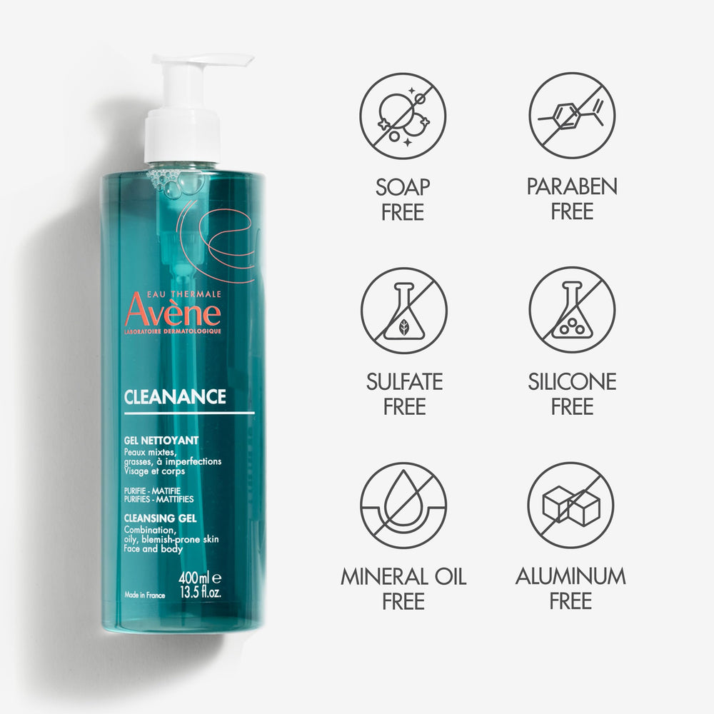 Avène Cleanance gel comparación de tamaño 400 ml para referencia visual