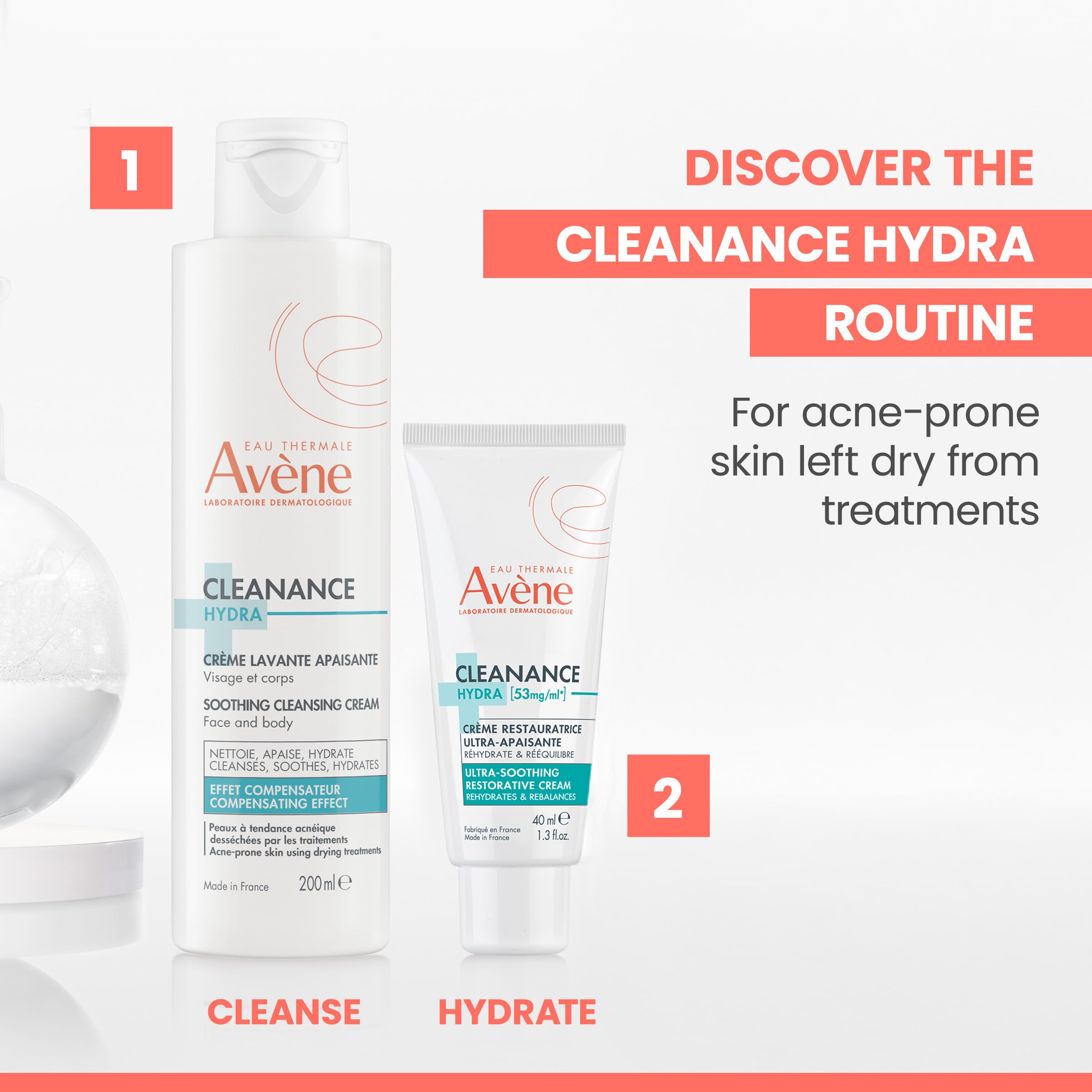 Eau Thermale Avène producto junto a otros en baño para rutina calmante