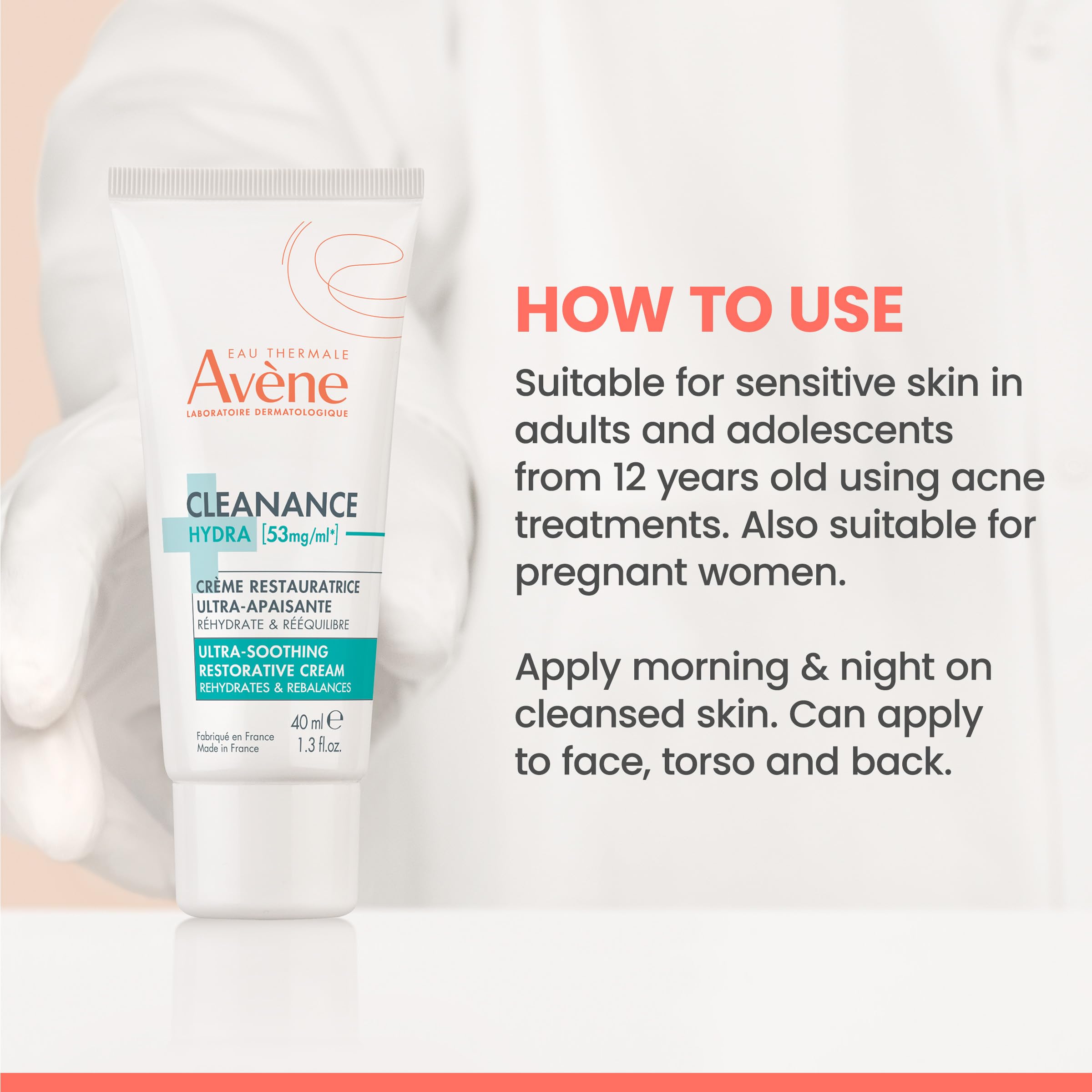 Eau Thermale Avène comparación de tamaño 38 ml para visualización de escala