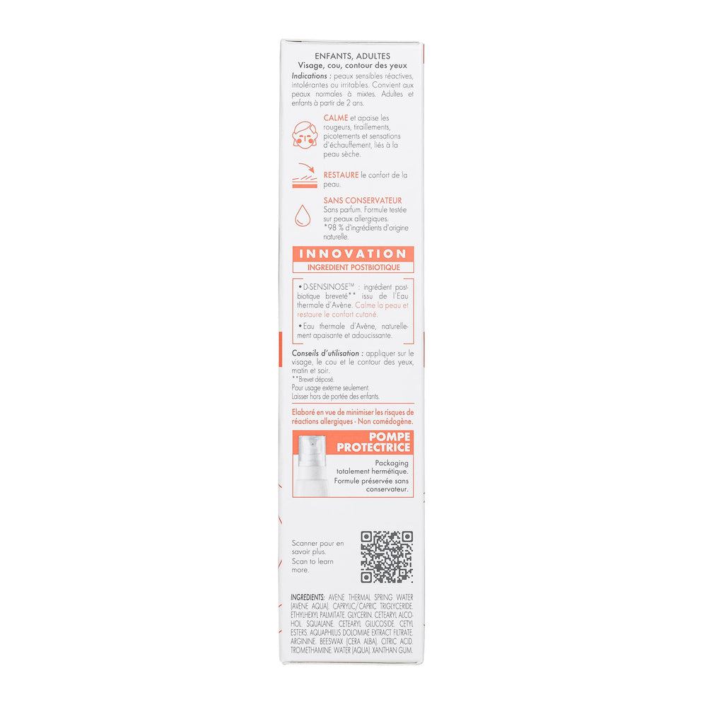 Avène crema textura en la yema, hidratación ligera y rápida absorción
