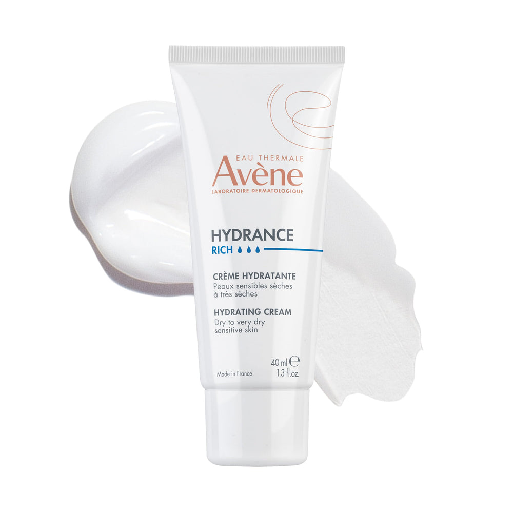 Avène Hydrance Rich frasco delantero mostrando diseño y beneficio hidratante
