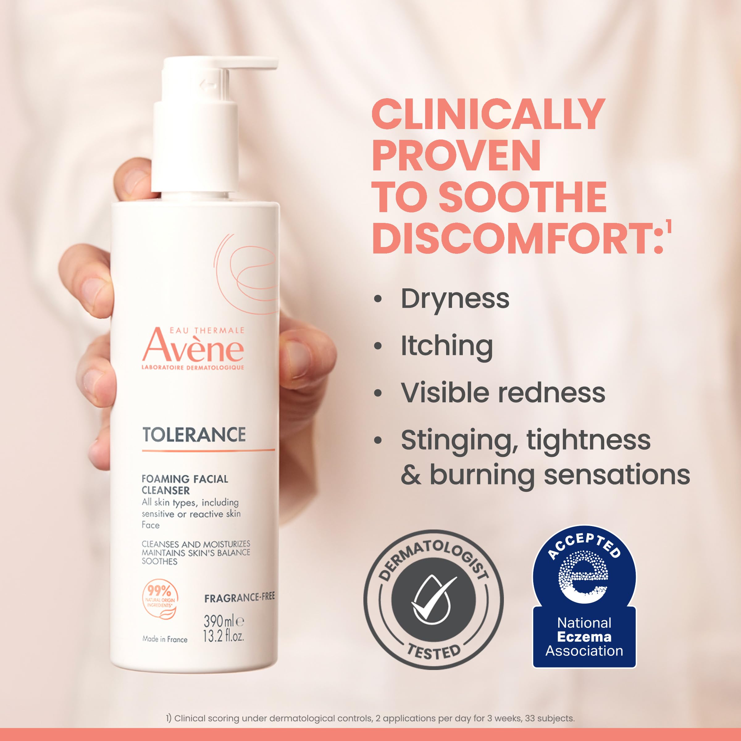 Eau Thermale Avène etiqueta de ingredientes enfatizando tolerancia