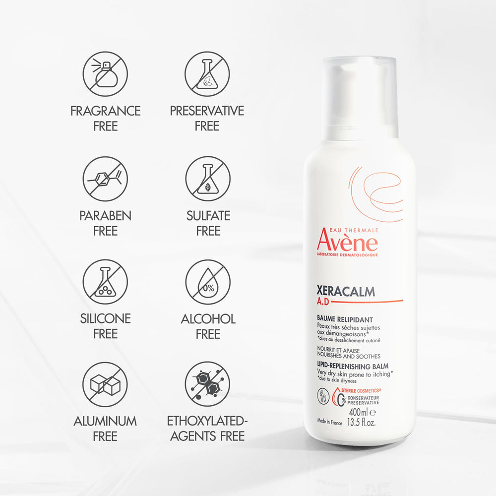 Avène XeraCalm A.D etiqueta con ingredientes clave y claridad informativa