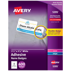 Avery etiqueta frontal del paquete 5395 mostrando cantidad y beneficio práctico