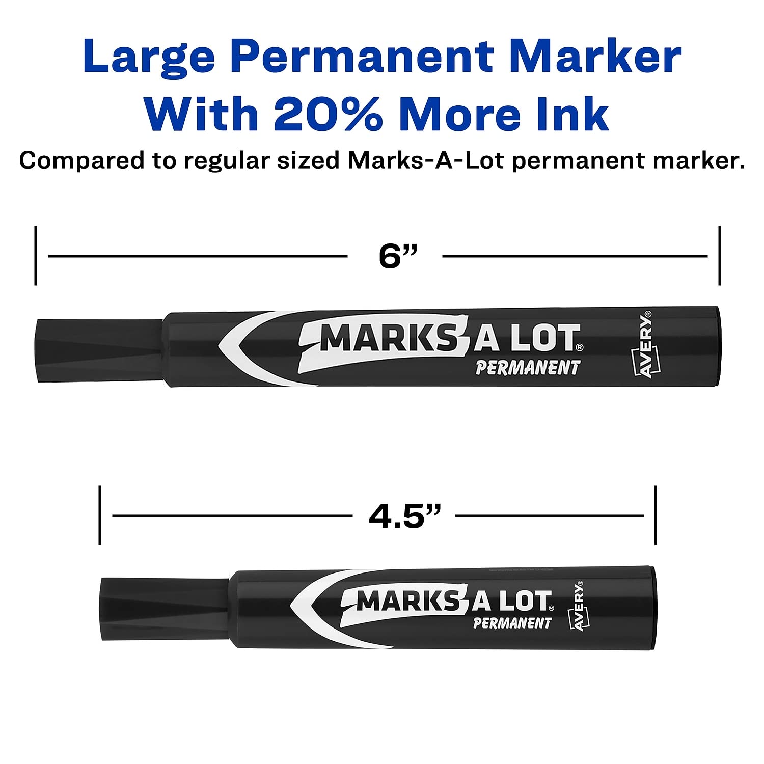 Avery marker cap removed with visible tip and quick-dry ink benefit