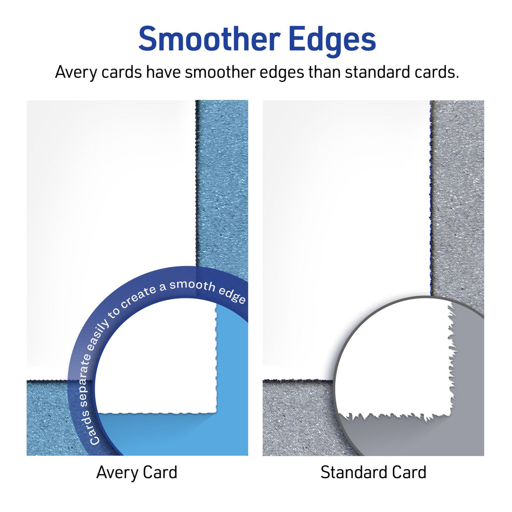 Avery tarjeta montada de 2x3.5" colocada para exhibir precio o nombre