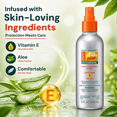 AVON etiqueta con ingredientes: picaridin, aloe y vitamina E para piel más suave