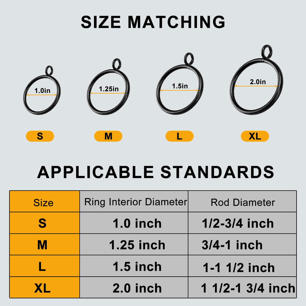 AWTOK anillas junto a regla para comparar tamaño y compatibilidad con barra
