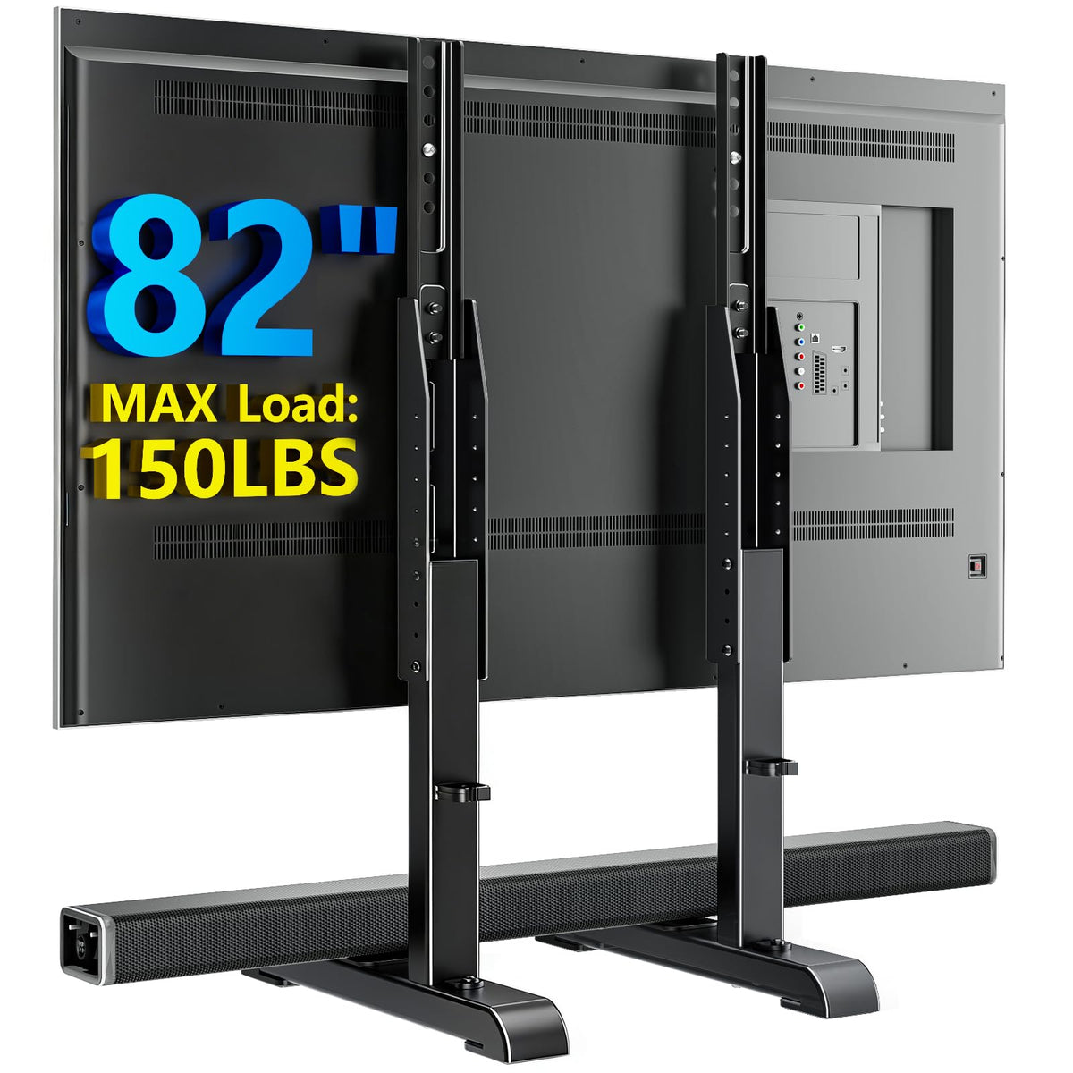 AX WABER soporte de mesa frontal mostrando montaje estable y diseño negro