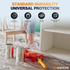 Axgatoxe manta desplegada cubriendo piso amplio para evitar manchas