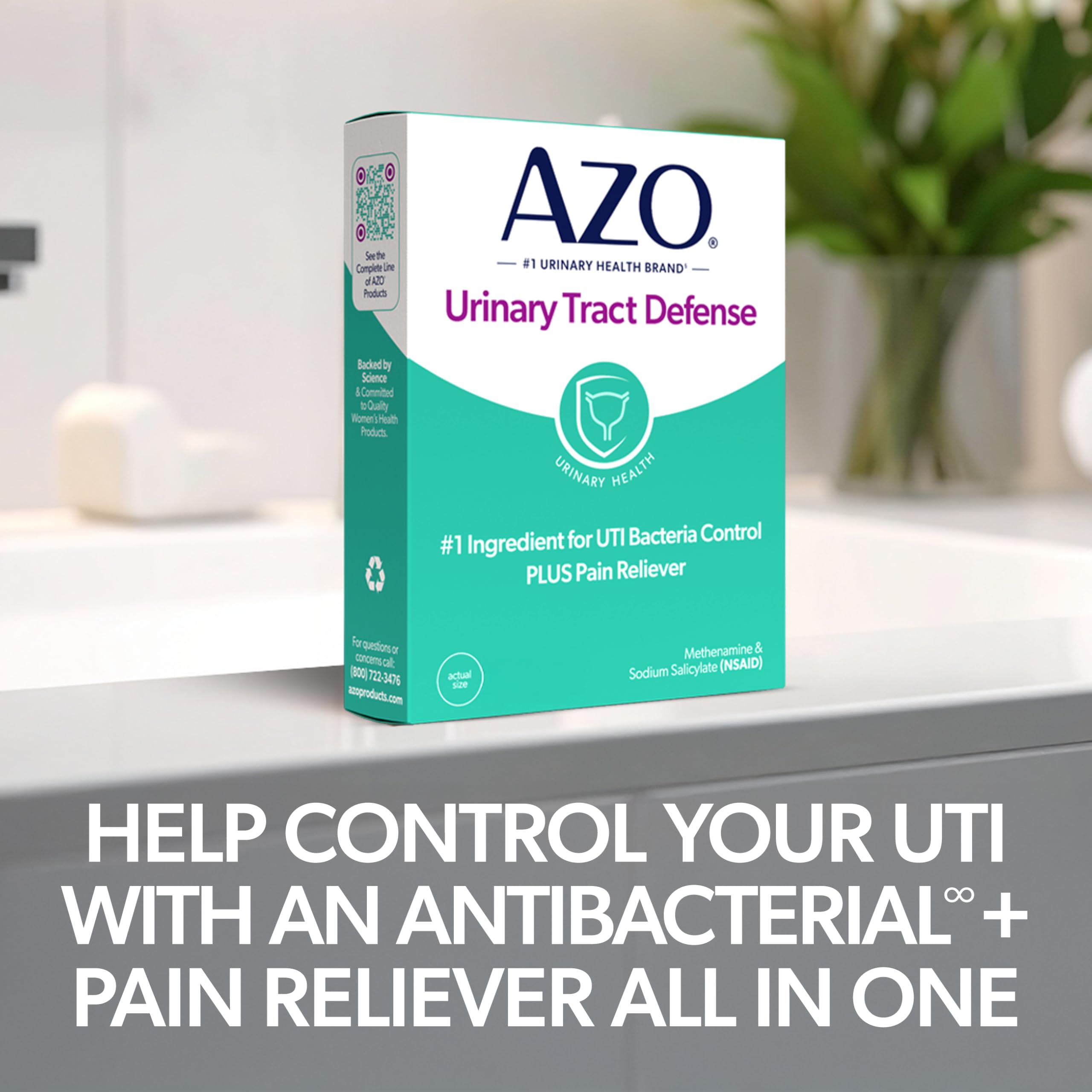 AZO blister abierto mostrando tabletas y control de dosis