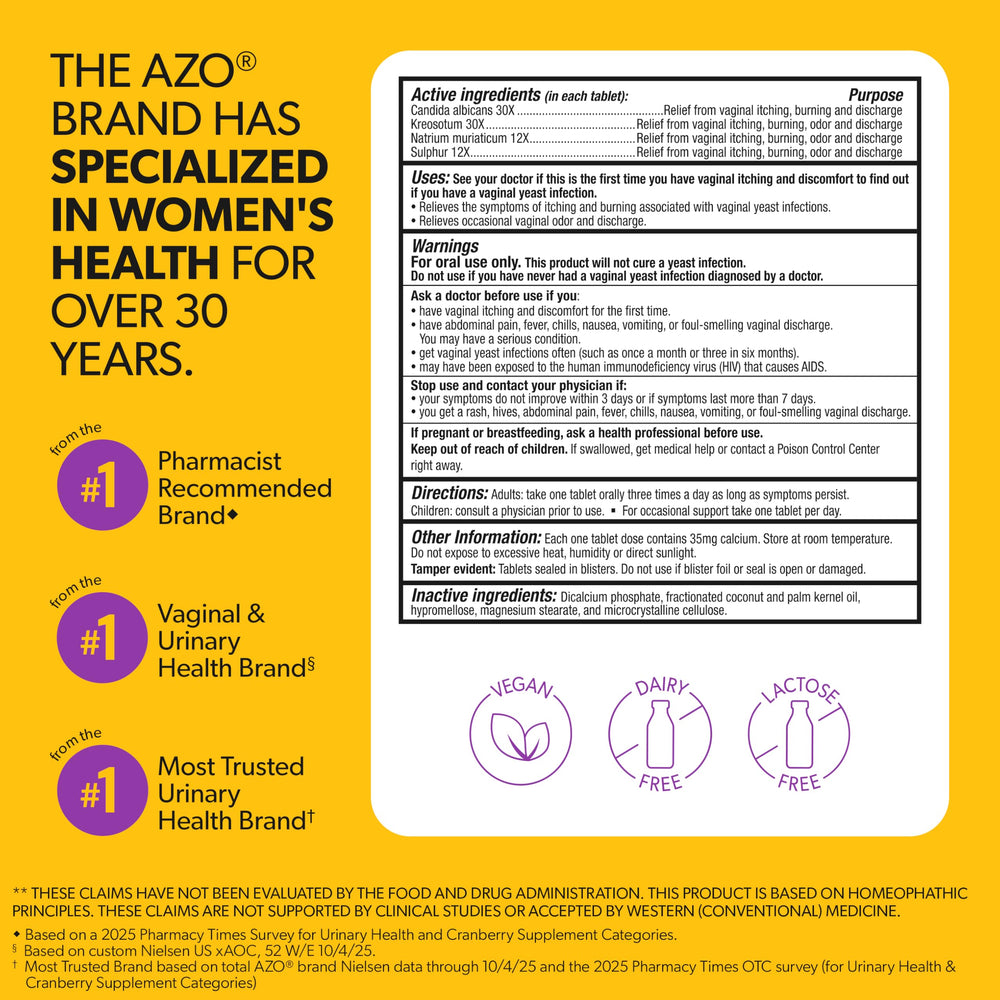AZO etiqueta con información y uso seguro visible