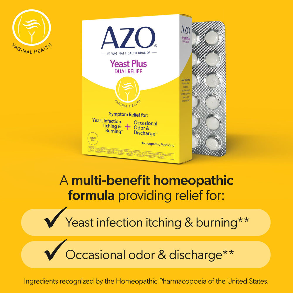 AZO frasco abierto con pastillas para dosificación práctica