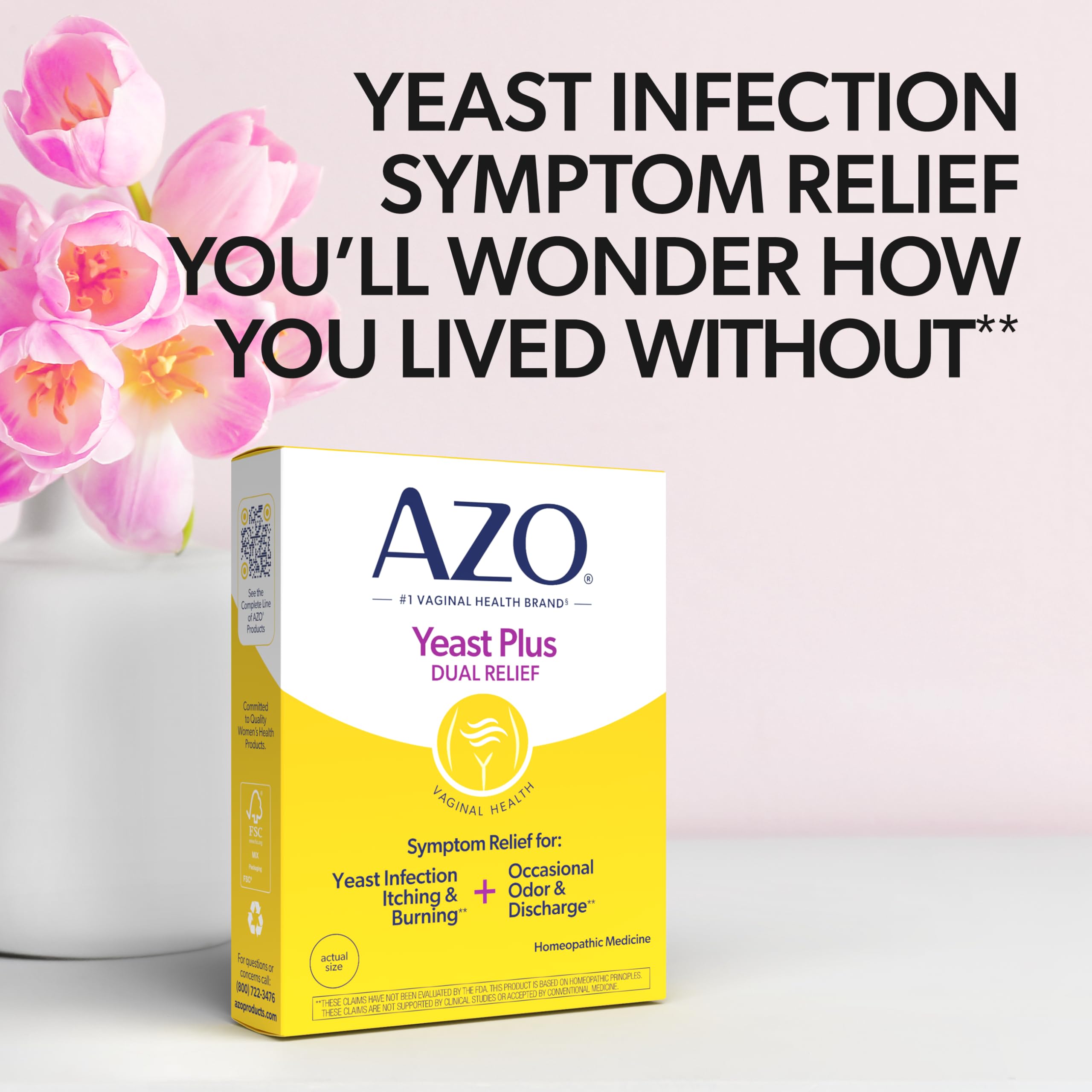 AZO ingredientes homeopáticos representados como muestra natural