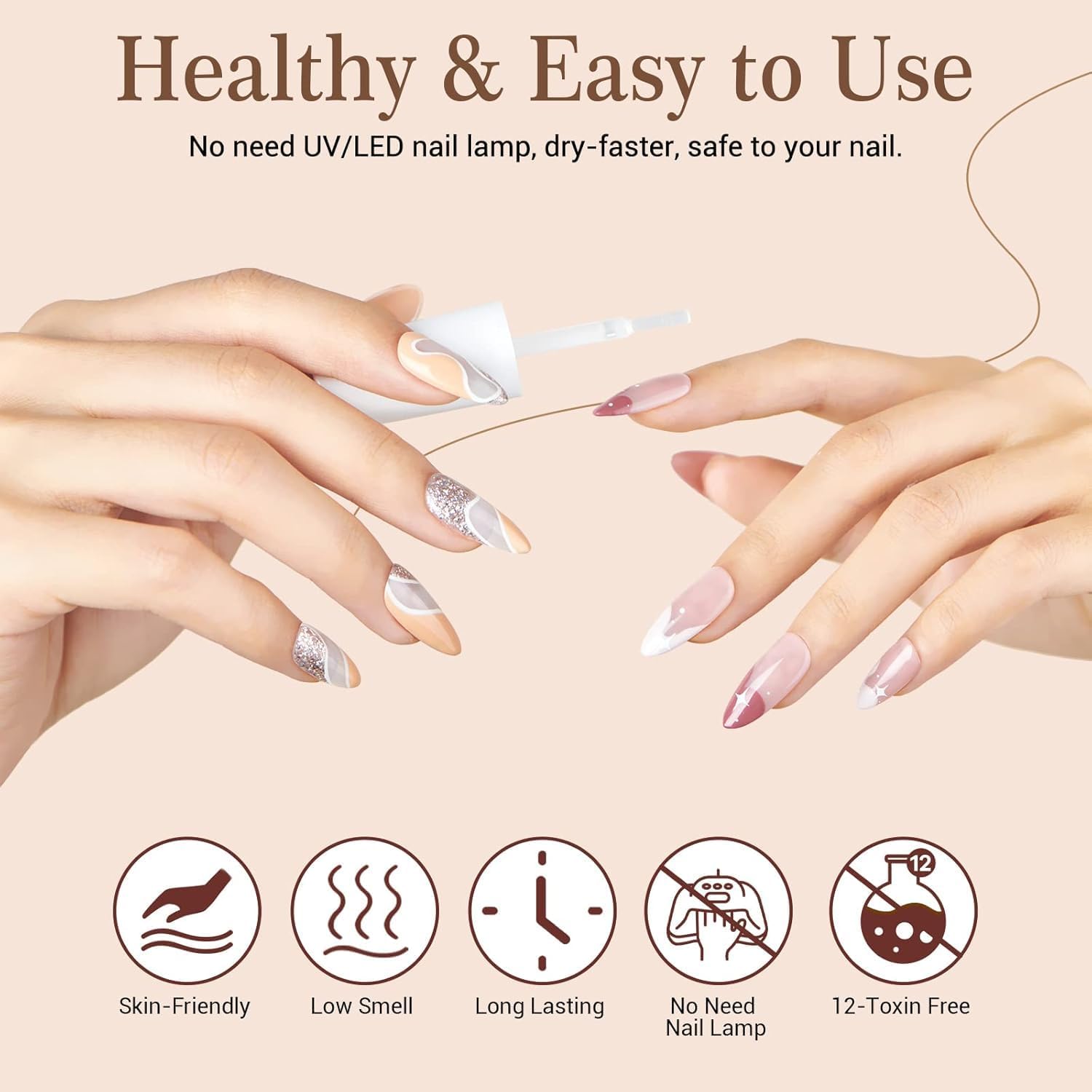 AzureBeauty activador en uso fijando el polvo para un secado rápido y duradero