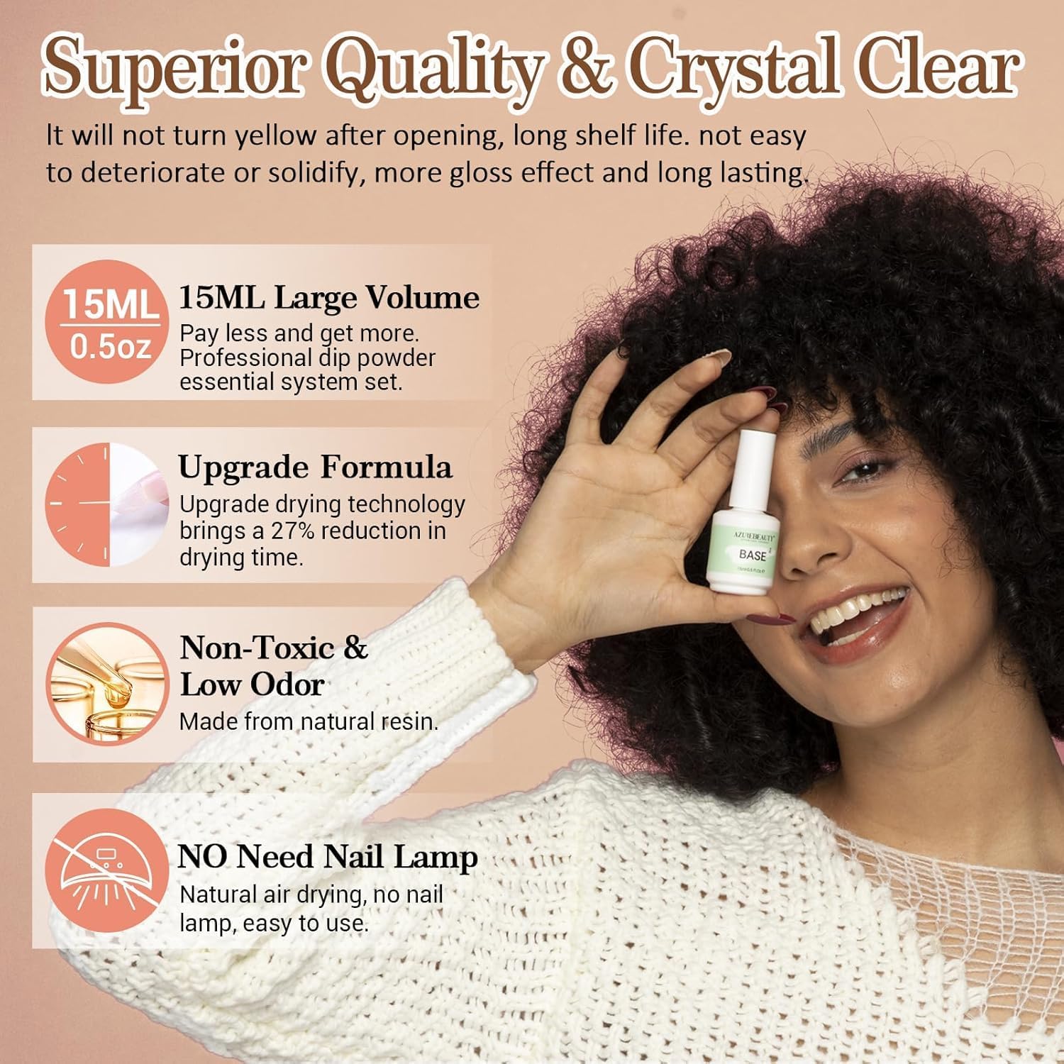 AzureBeauty textura del top coat mostrando brillo protector y acabado liso