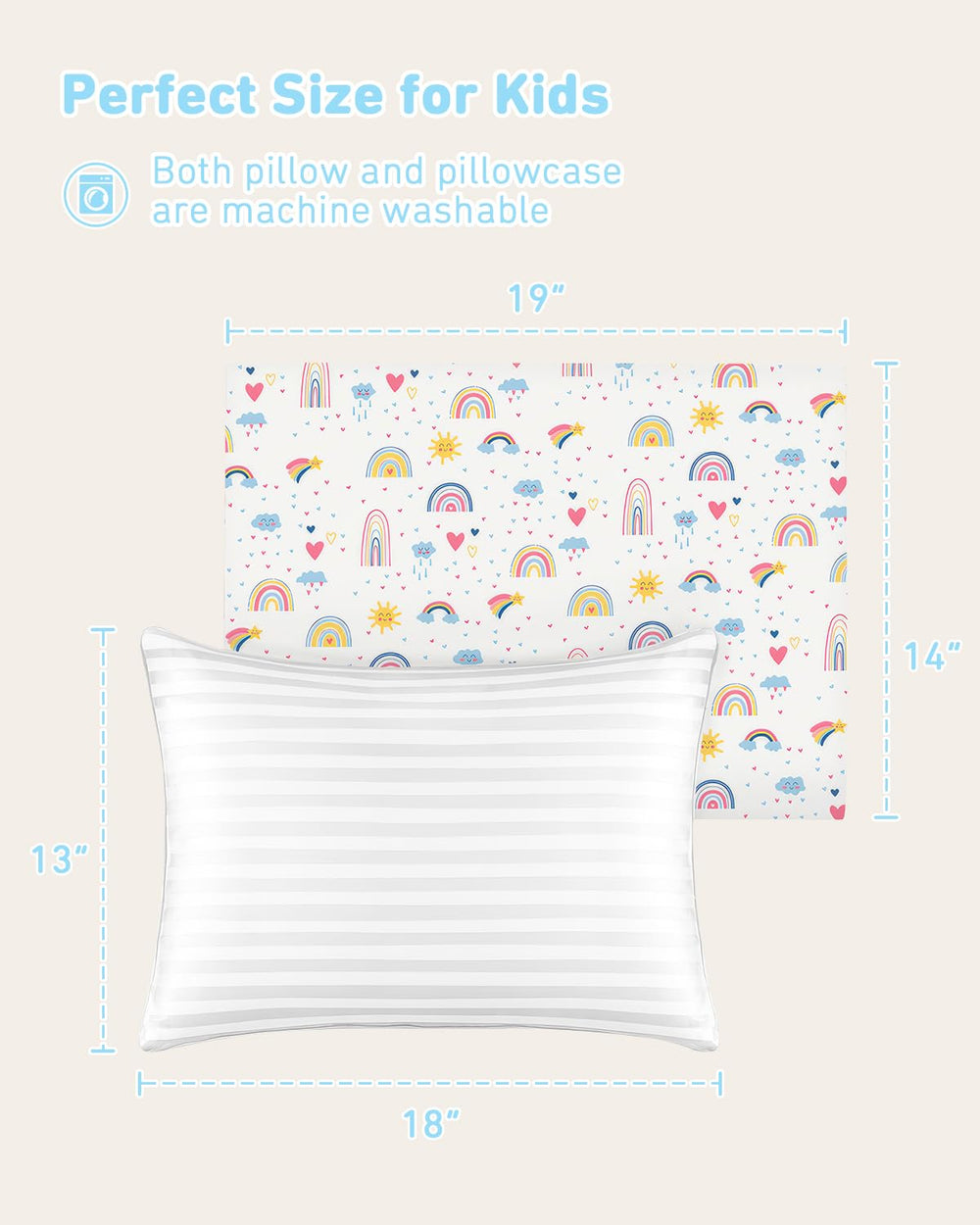 Babebay detalle del estampado nube arcoíris que calma y entretiene