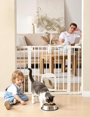 Babelio vista frontal de la reja completa mostrando ajuste 29–43" y seguridad