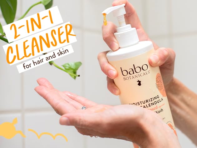 Babo Botanicals etiqueta con ingredientes naturales y beneficios