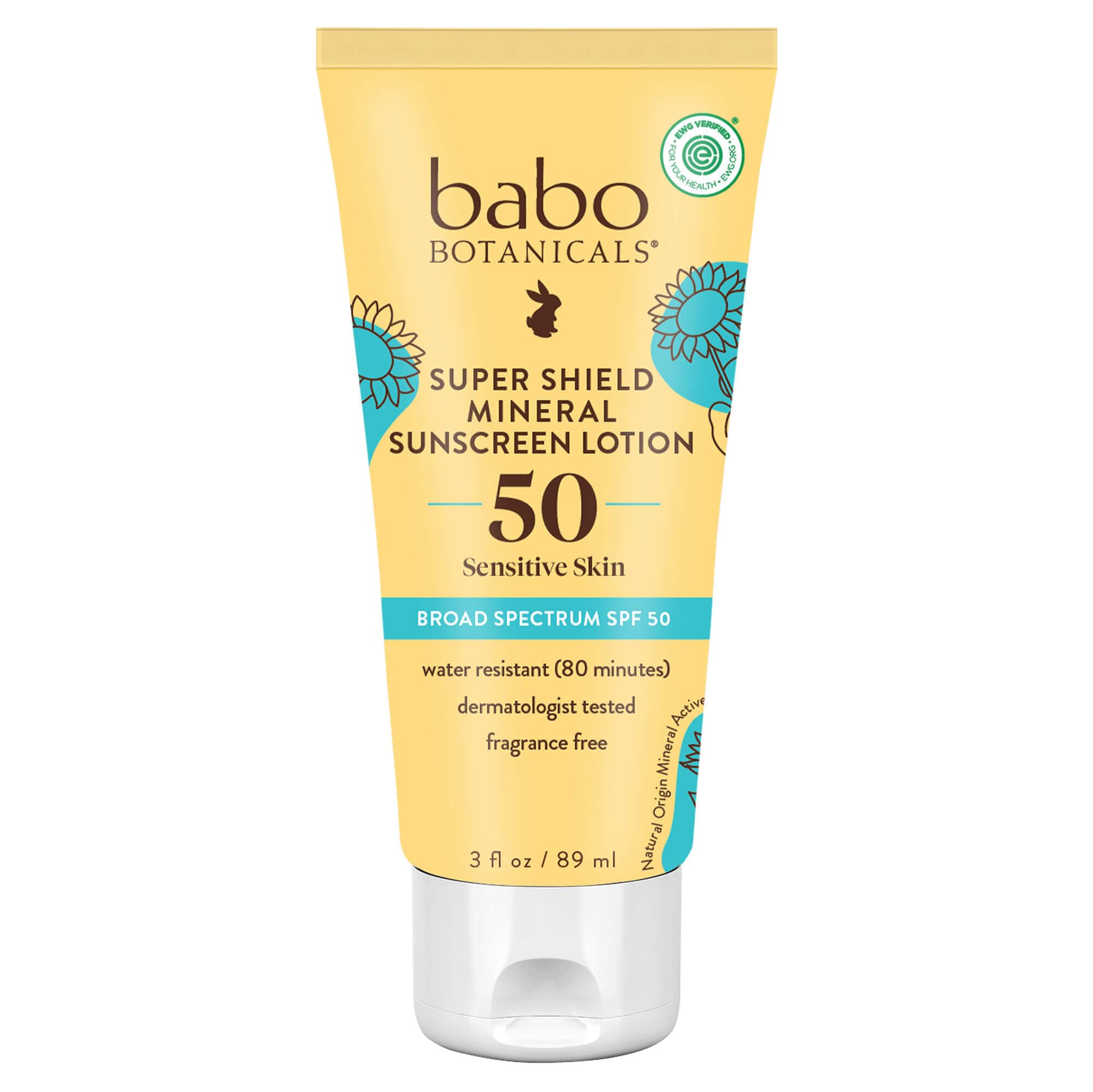 Babo Botanicals etiqueta con ingredientes botánicos y beneficios calmantes