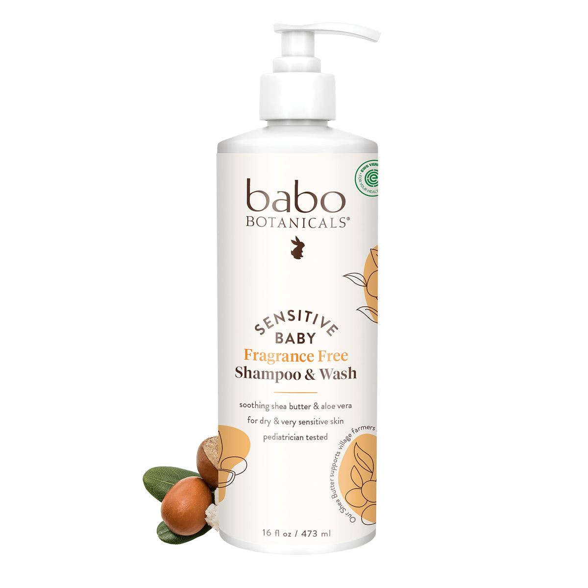 Babo Botanicals front packaging showing bottle and label for gentle benefits