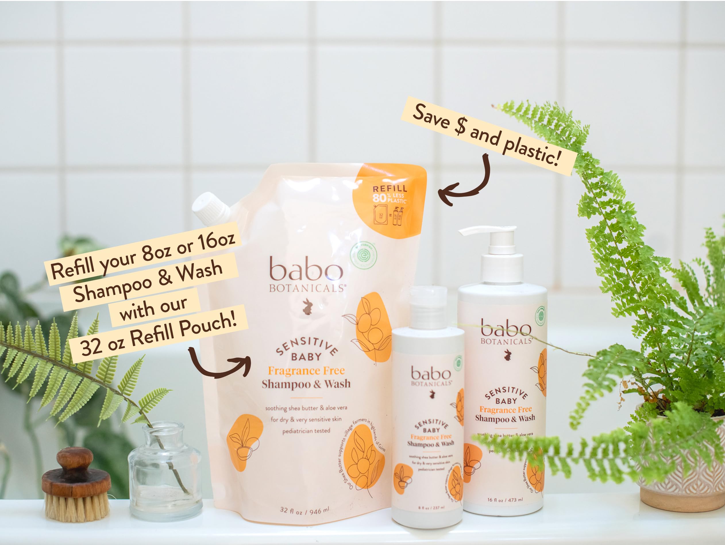 Babo Botanicals pump dispensing wash demonstrating easy, controlled use