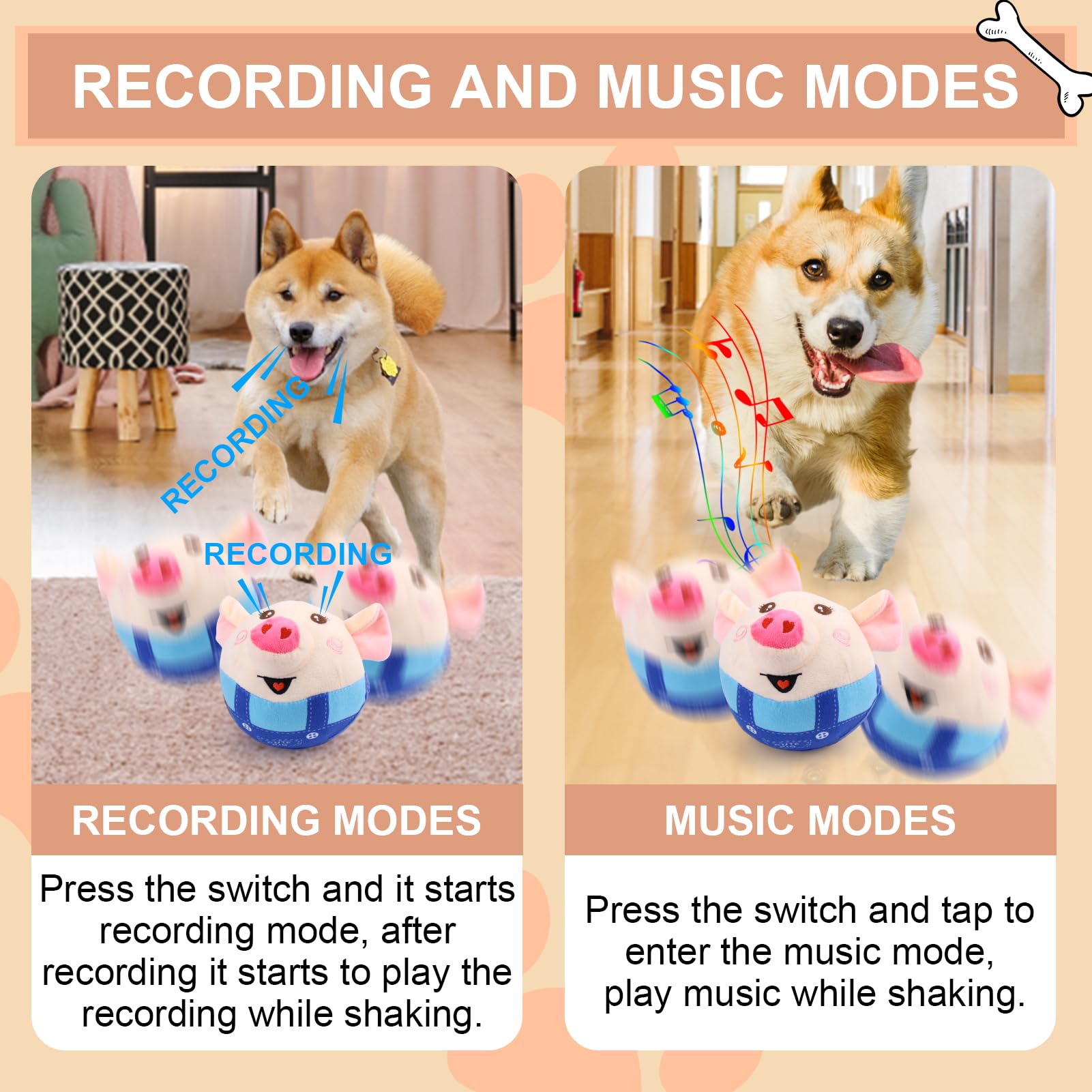 BABORUI cerdito en salto ilustrando movimiento y estimulación activa para perros