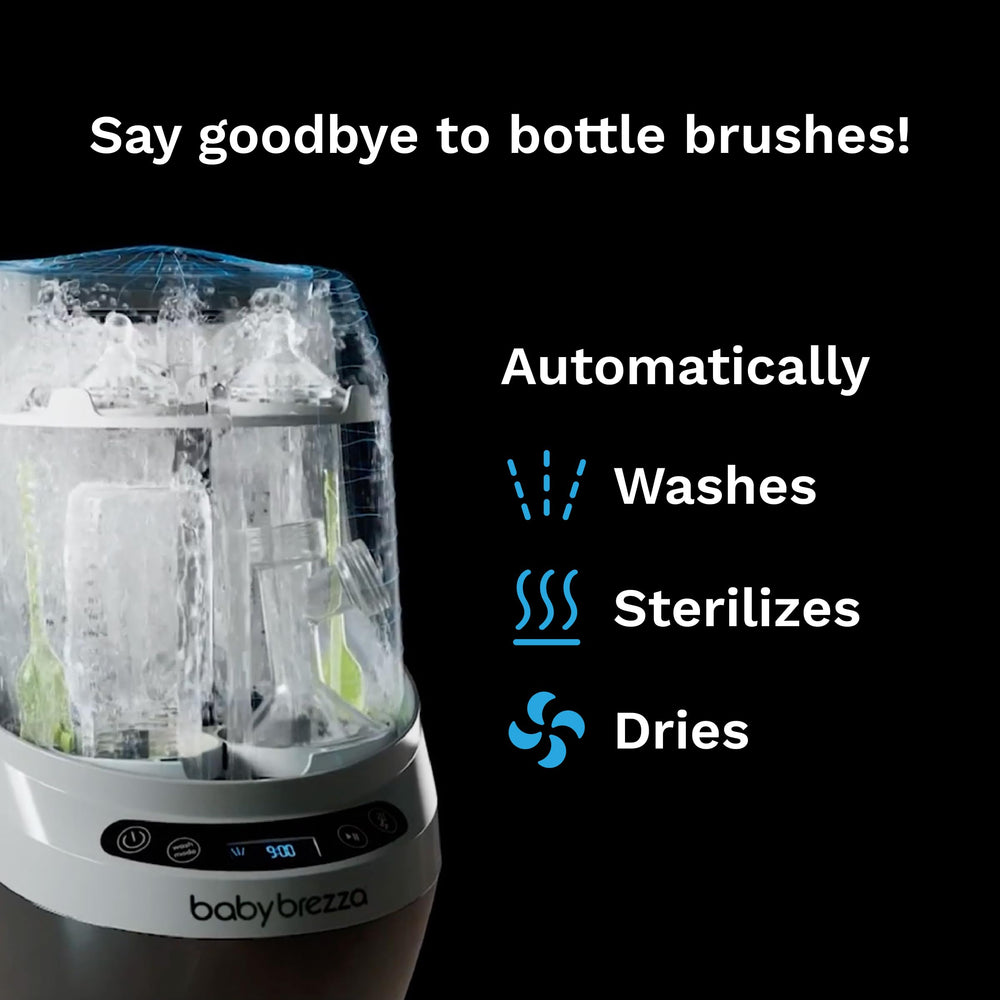 Baby Brezza detalle de las boquillas de spray internas para lavado poderoso